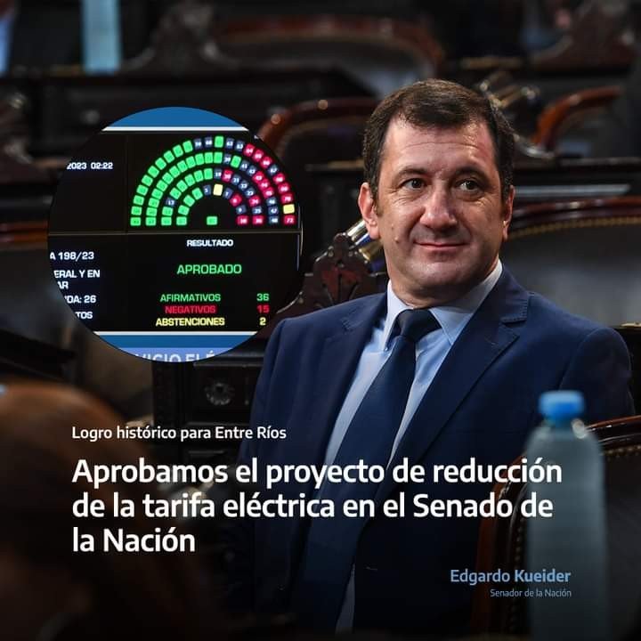 Pasó a Diputados el Proyecto de Ley para reducir la tarifa eléctrica en Entre Ríos