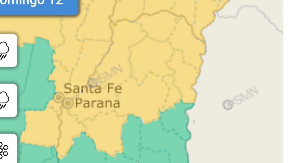 Emitieron alertas por lluvias y tormentas para el sábado y domingo