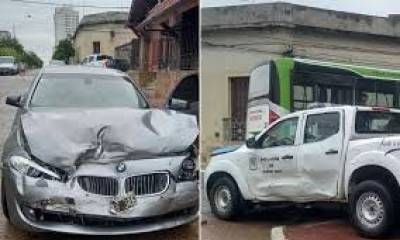Un patrullero y un auto conducido por una embarazada protagonistas de un accidente de tránsito.