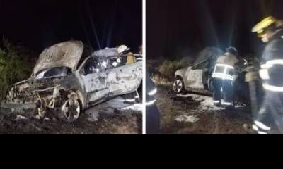 Hallan un auto incendiado sin ocupantes sobre la autovía Gervasio Artigas