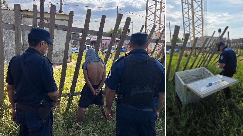 Detuvieron a un hombre que desarmaba un freezer robado