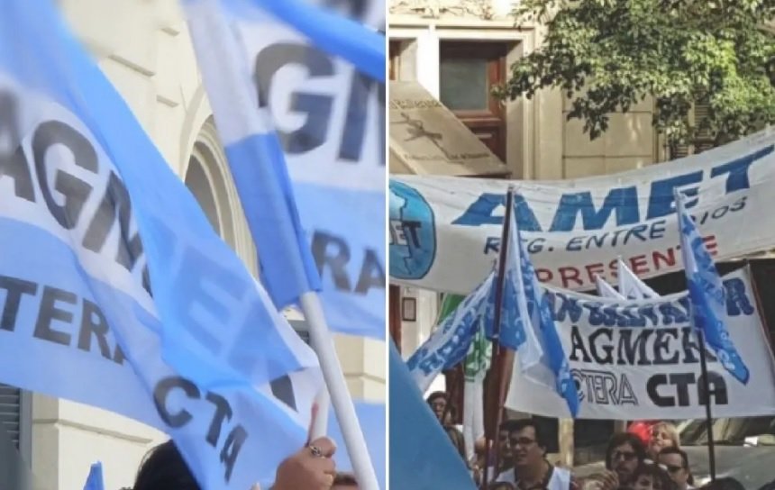 Docentes paran y se movilizan a Casa Gris. Agmer denunciará en la Justicia los “códigos en negro”
