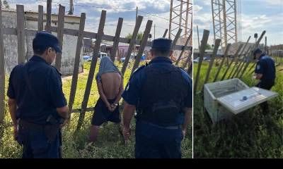 Detuvieron a un hombre que desarmaba un freezer robado