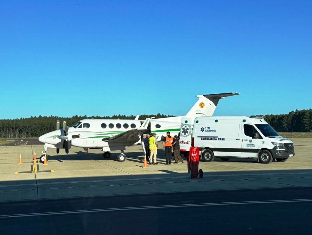 Se realizó un vuelo sanitario internacional desde el Aeropuerto Concordia.