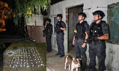 Encontraron 100 dosis de cocaína en una casa abandonada.