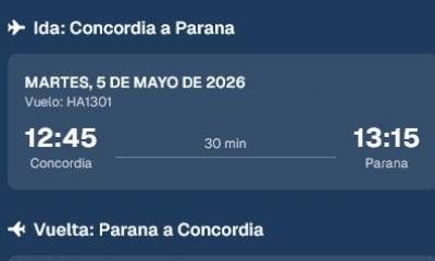 Después de muchos años, vuelven los vuelos entre Concordia y Paraná