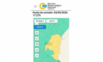 Rige una alerta amarilla por tormentas en Entre Ríos