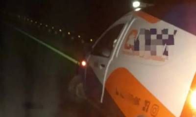 Una ambulancia chocó contra material de obra en la Autovía 18: no había luces de advertencia