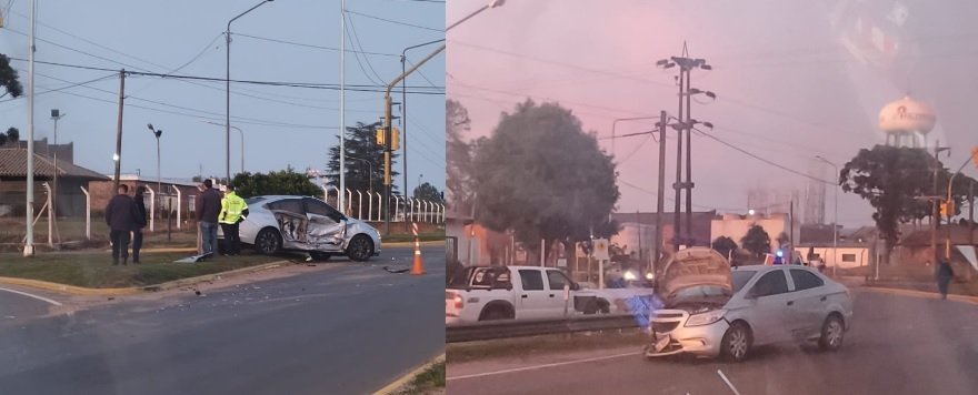 Fuerte choque en el acceso sur de Concordia: dos vehículos sufrieron importantes daños, pero no hubo heridos de gravedad.