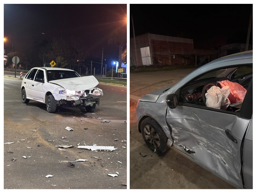 Violento accidente de tránsito entre dos automóviles