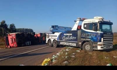 Un vuelco en ruta 14 produjo largas filas y demoras en el tránsito