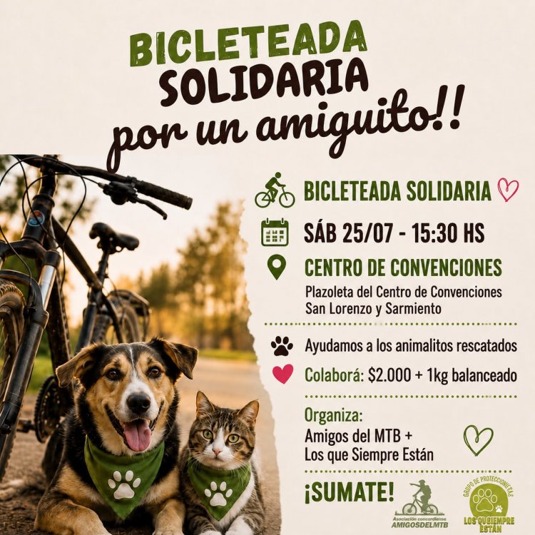 Este sábado es la Bicicleteada Solidaria por un Amiguito
