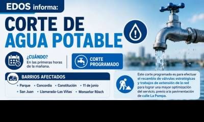 Este jueves habrá un corte programado de agua potable