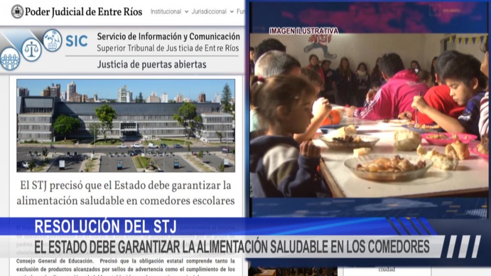 El STJ precisó que el Estado debe garantizar la alimentación saludable en comedores escolares
