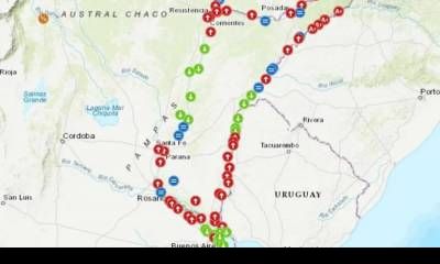 Lluvias en la cuenca alta provocaron un rápido repunte del río Uruguay: podría impactar en la región