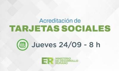 El jueves 24 se acreditan los fondos de las Tarjetas Sociales