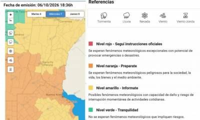 Actualizan el alerta Meteorológico para Entre Ríos