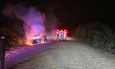 Una camioneta se incendio cuando circulaba al norte de Concordia