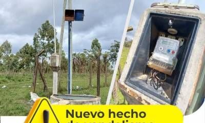Perforación de agua potable fuera de servicio por vandalismo