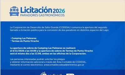 Codesal convocó al segundo llamado a licitación para la concesión de paradores en Salto Grande