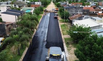 Avanzan las obras de repavimentación en calle Ricardo Rojas